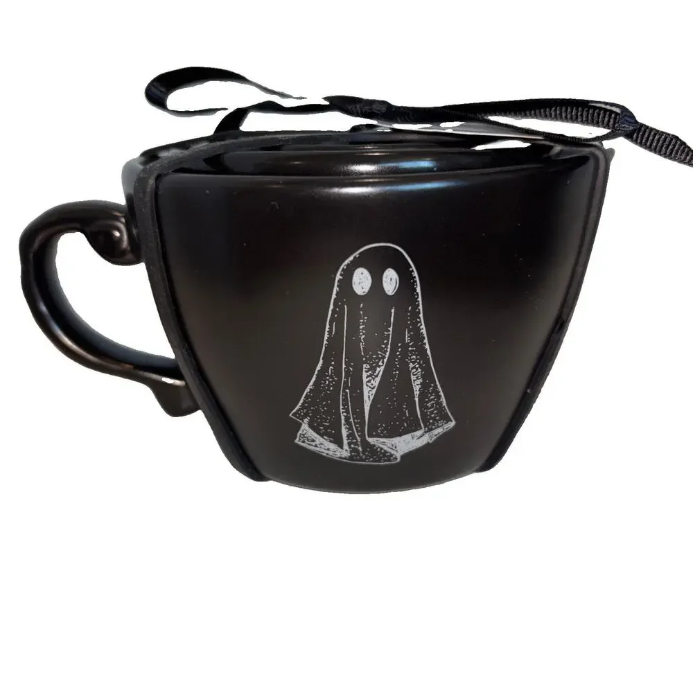 Rae Dunn Halloween Black Ceramic Measuring Cups Set of 4 Ghost Witch Hat Raven